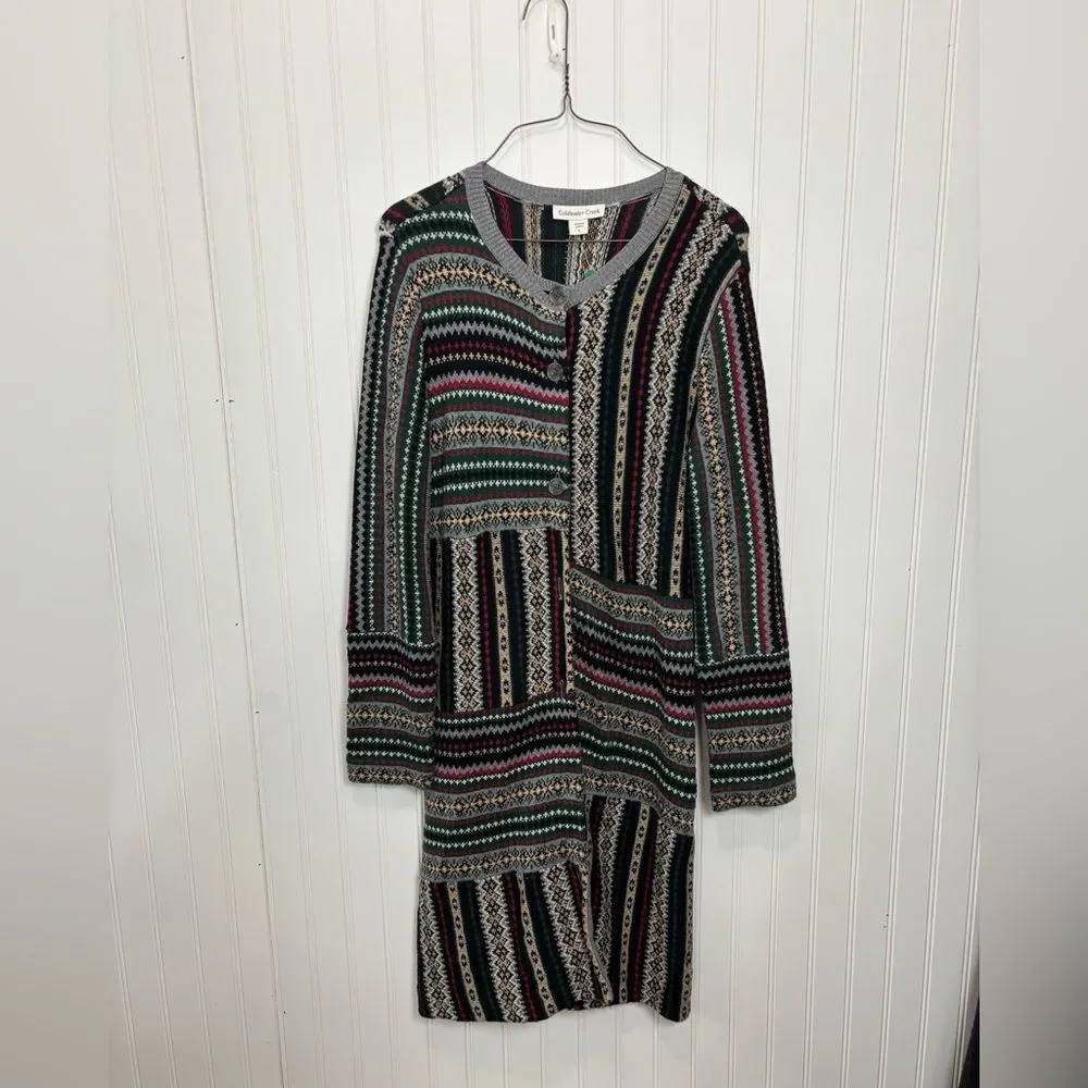 Coldwater Creek granola Long line duster knit cardigan